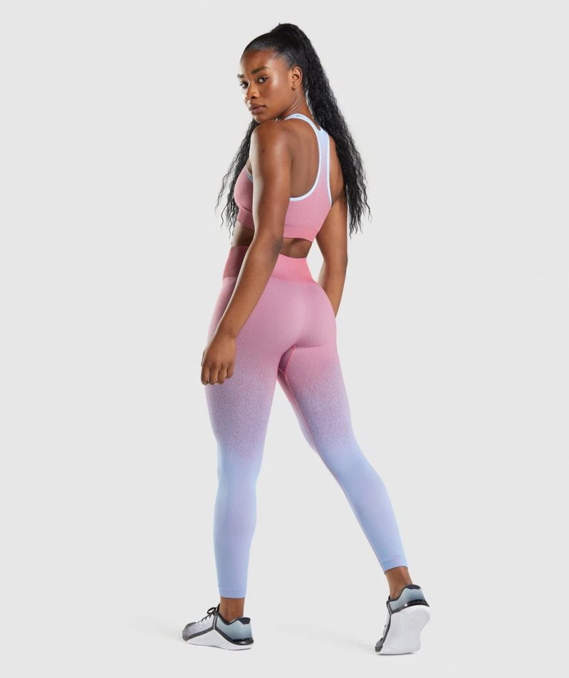 Women's Gymshark Adapt Ombre Seamless Leggings Pink / Light Blue | NZ 6CNIQY